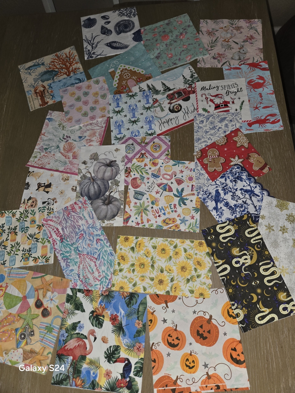 Assorted Printed Paper Napkins For Decoupage Lot Of 26